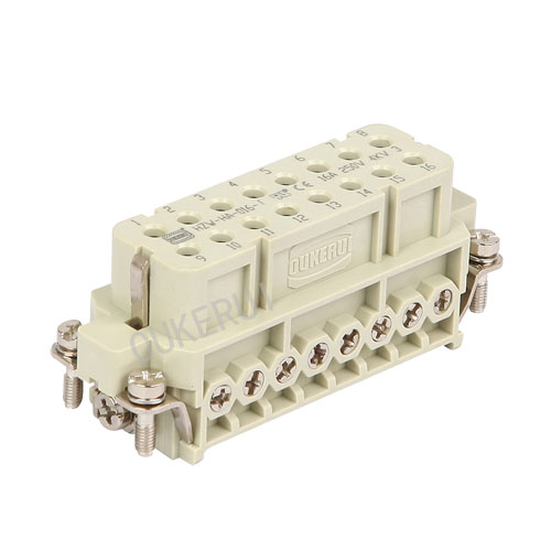 Insert femelle de connecteur robuste 16 broches 16A 250V